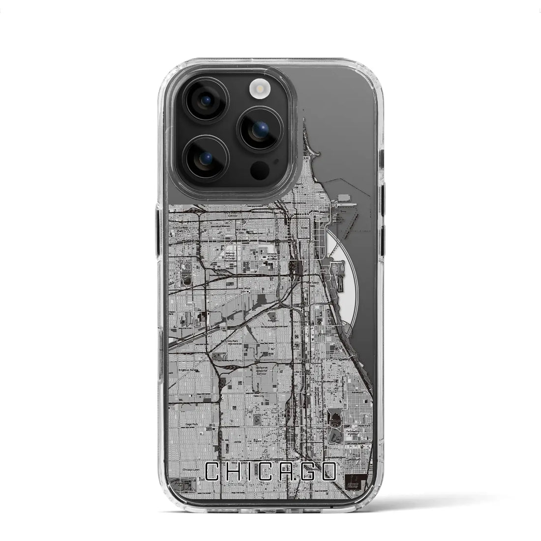 【シカゴ（アメリカ）】地図柄iPhoneケース（MagSafeタイプ）