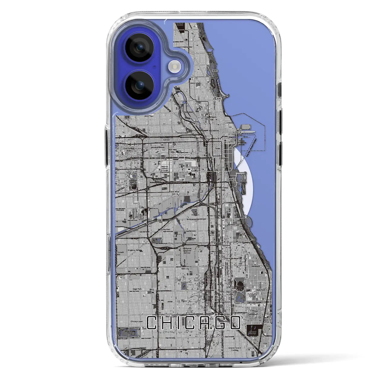 【シカゴ（アメリカ）】地図柄iPhoneケース（MagSafeタイプ）