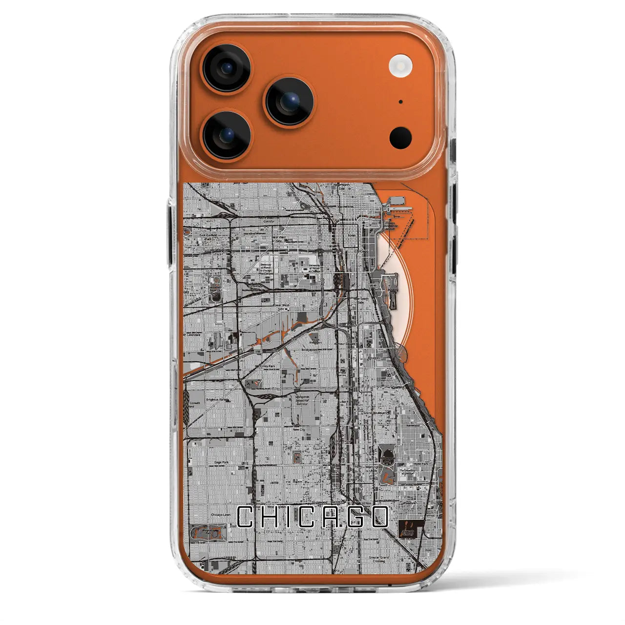 【シカゴ（アメリカ）】地図柄iPhoneケース（MagSafeタイプ）