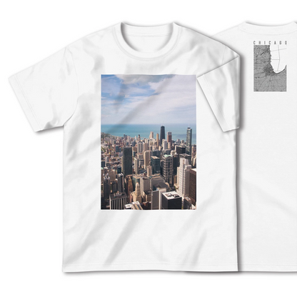 【シカゴ（アメリカ）】Map World ハイクオリティTシャツ