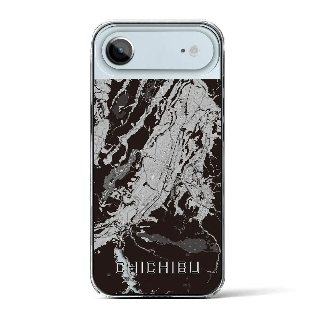 【秩父(埼玉県)】地図柄iPhoneケース(クリアタイプ)モノトーン・iPhone 17 Pro Max 用