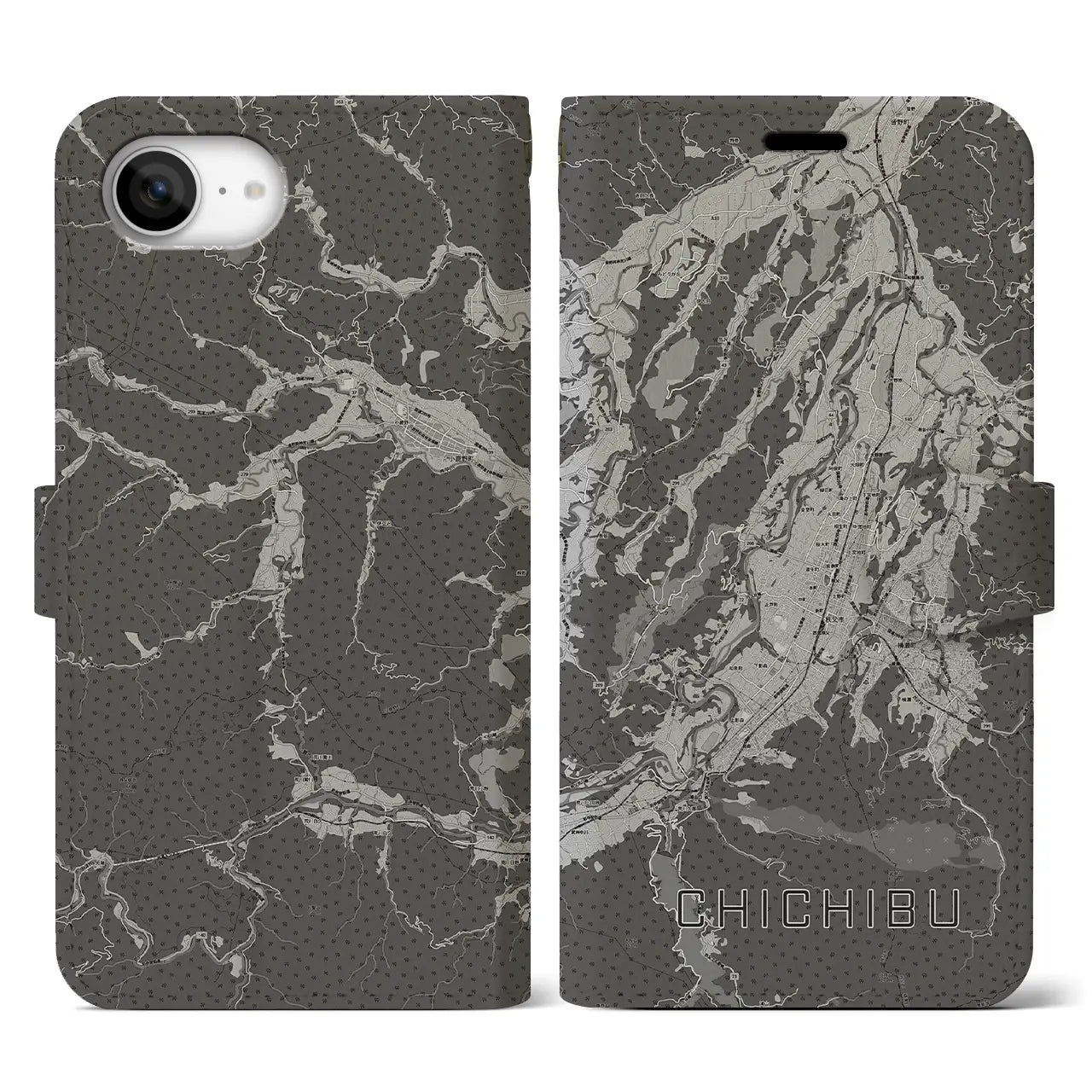 【秩父（埼玉県）】地図柄iPhoneケース（手帳タイプ）