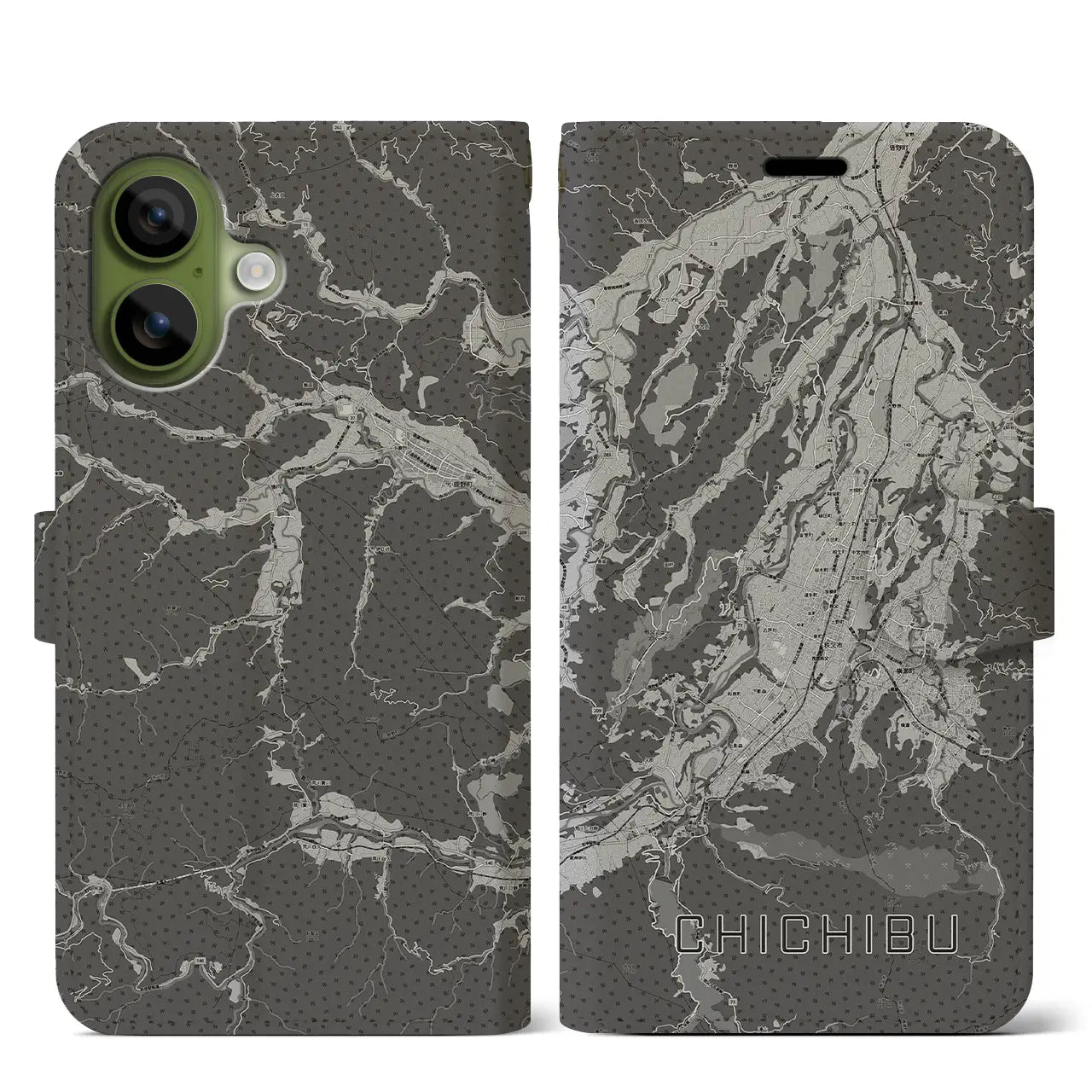 【秩父（埼玉県）】地図柄iPhoneケース（手帳タイプ）