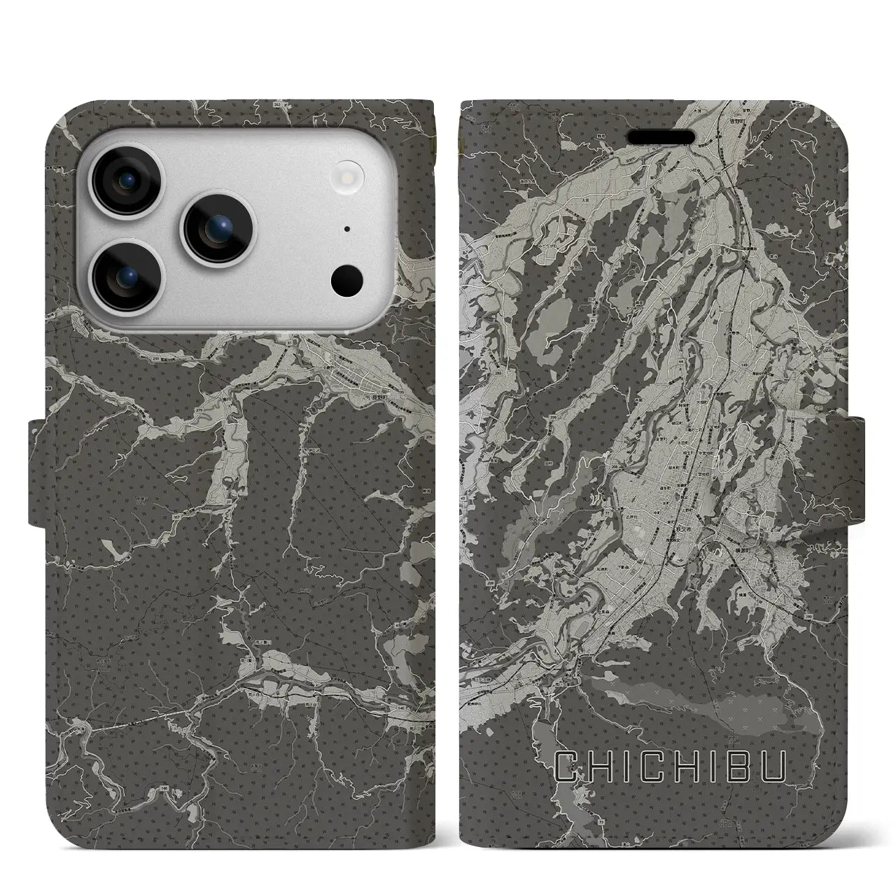 【秩父（埼玉県）】地図柄iPhoneケース（手帳タイプ）