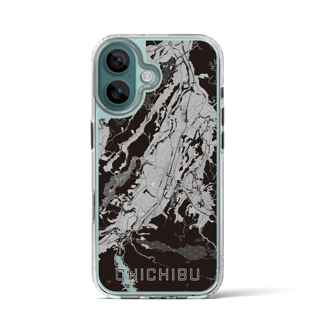 【秩父（埼玉県）】地図柄iPhoneケース（MagSafeタイプ）モノトーン・iPhone 16 Pro 用