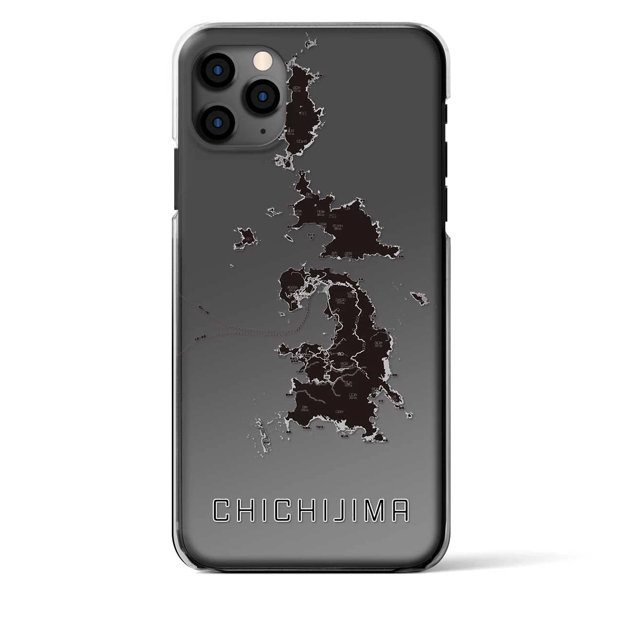 【父島（東京都）】地図柄iPhoneケース（クリアタイプ）モノトーン・iPhone 11 Pro Max 用