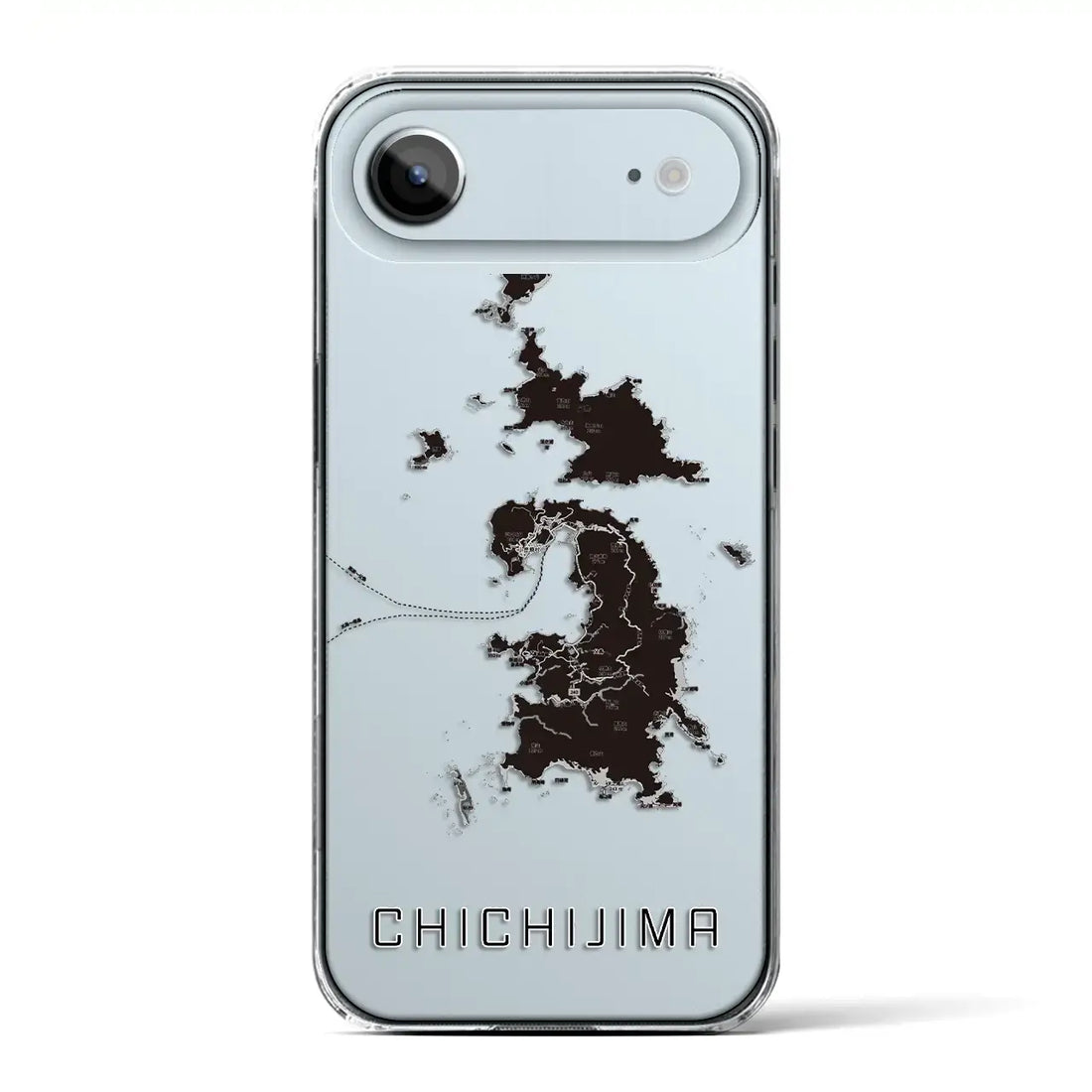 【父島（東京都）】地図柄iPhoneケース（クリアタイプ）モノトーン・iPhone 17 Pro Max 用