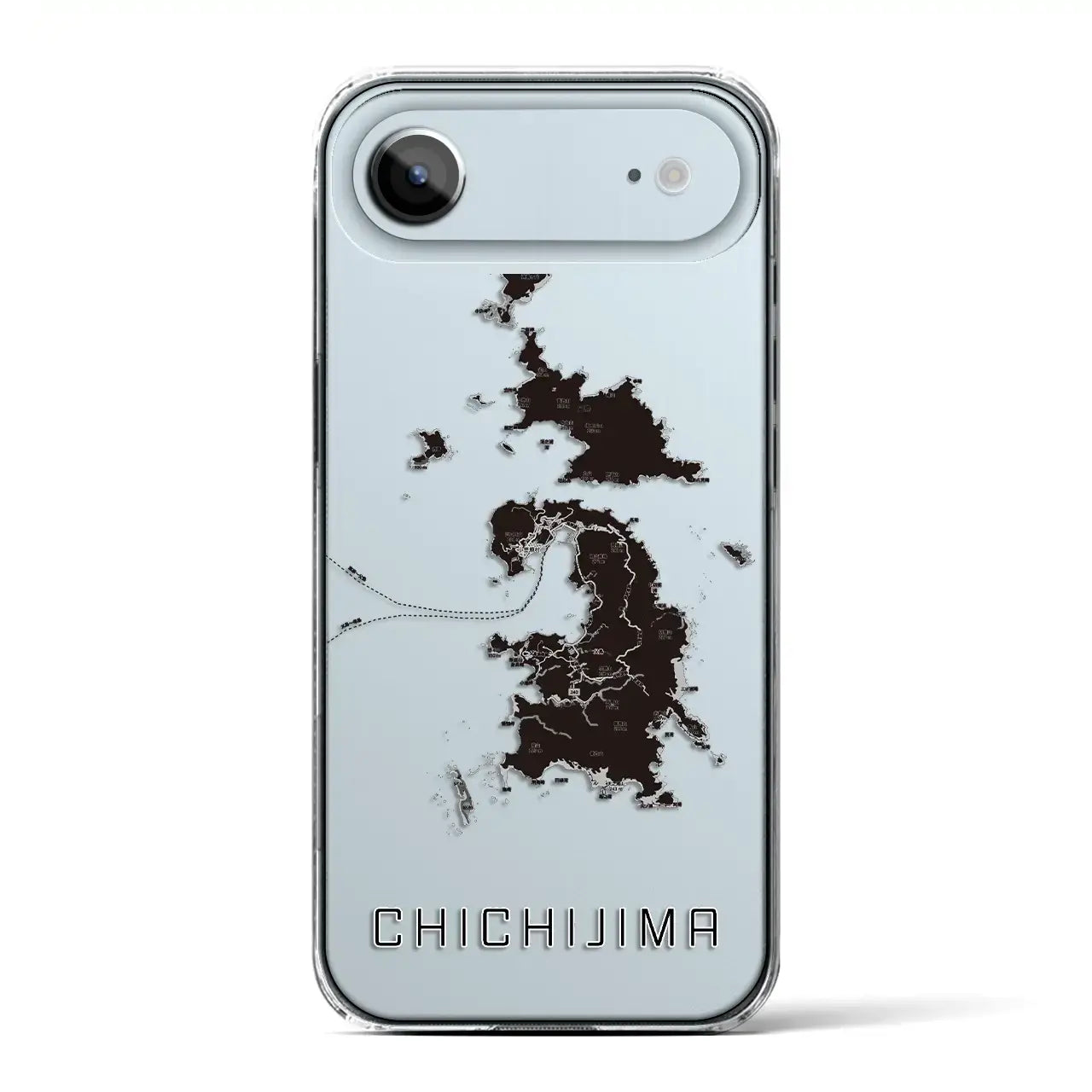 【父島（東京都）】地図柄iPhoneケース（クリアタイプ）モノトーン・iPhone 17 Pro Max 用