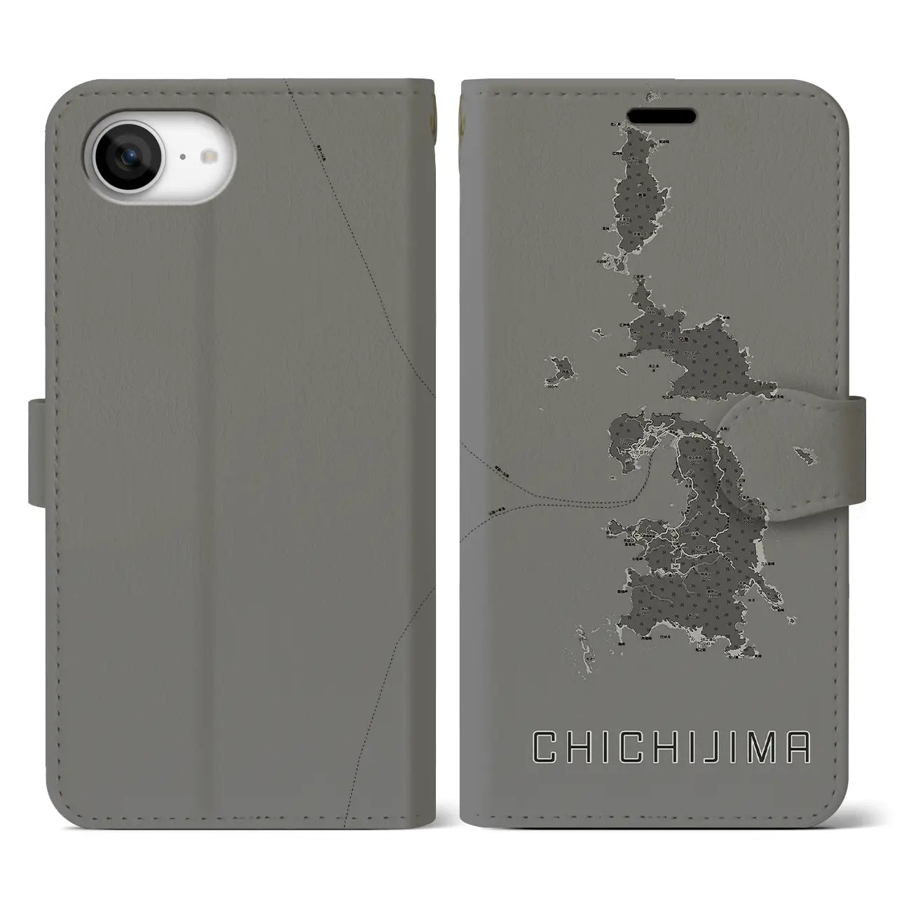 【父島（東京都）】地図柄iPhoneケース（手帳タイプ）