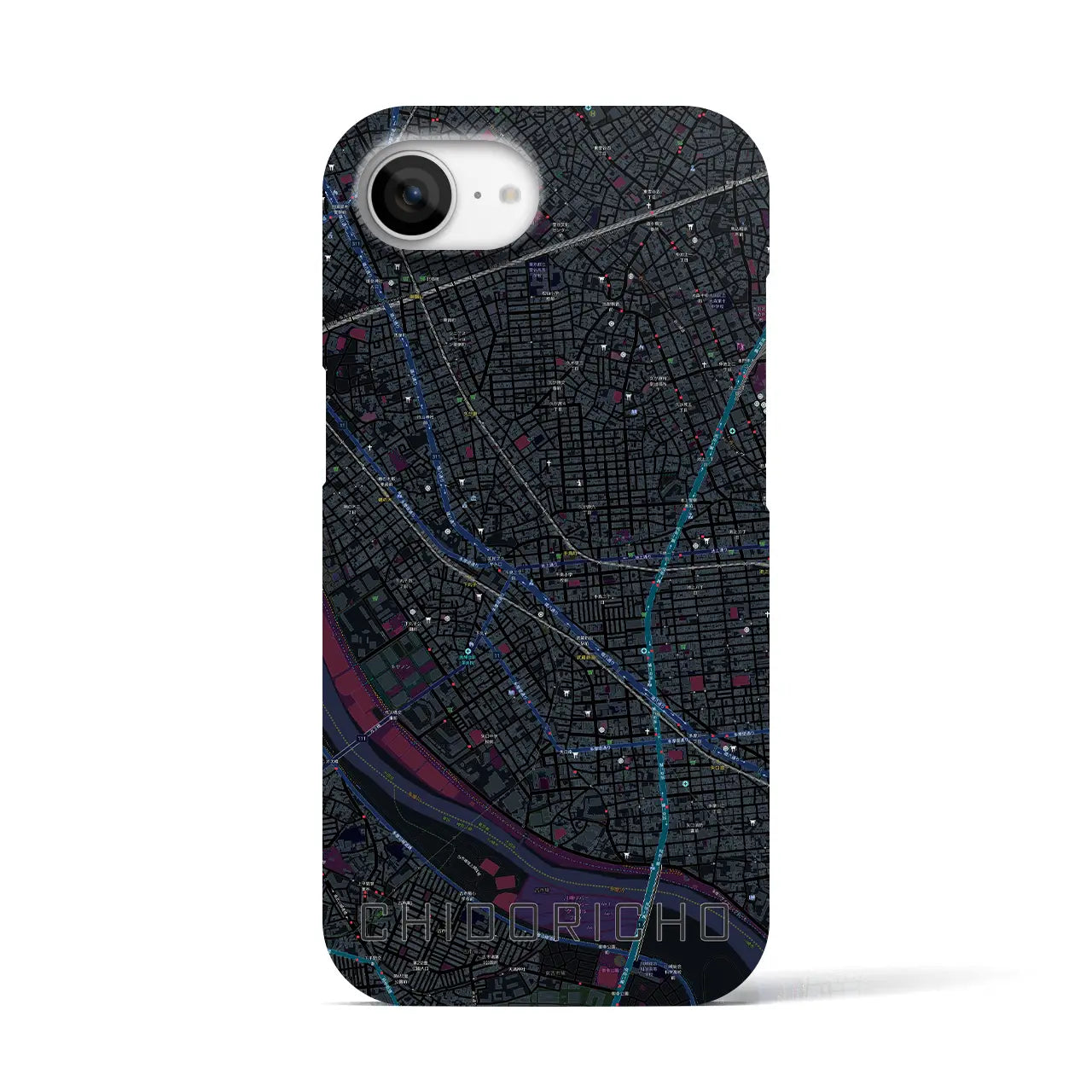 【千鳥町（東京都）】地図柄iPhoneケース（バックカバータイプ）