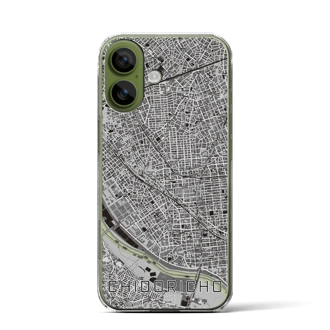 【千鳥町(東京都)】地図柄iPhoneケース(クリアタイプ)モノトーン・iPhone 17 Pro Max 用