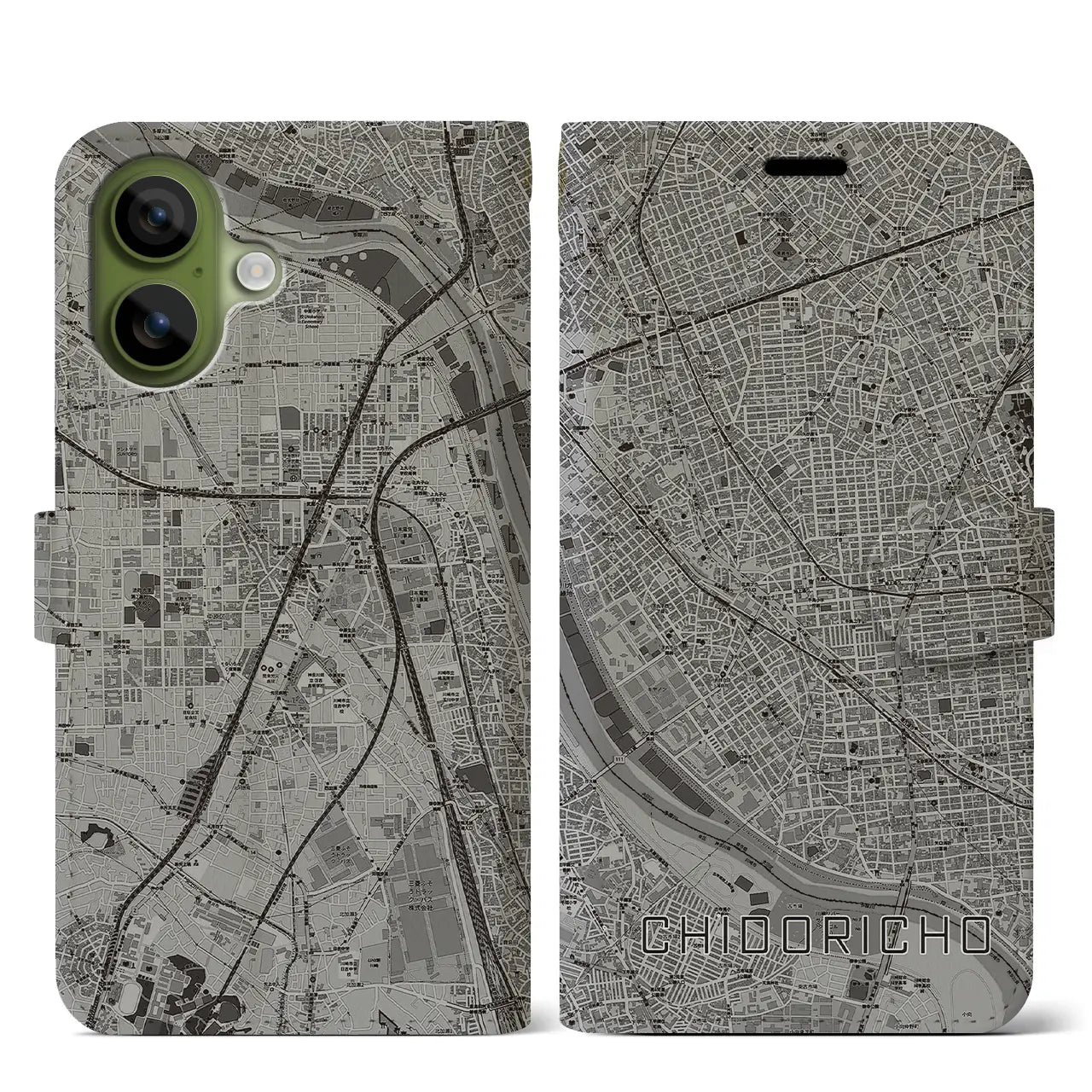 【千鳥町（東京都）】地図柄iPhoneケース（手帳タイプ）