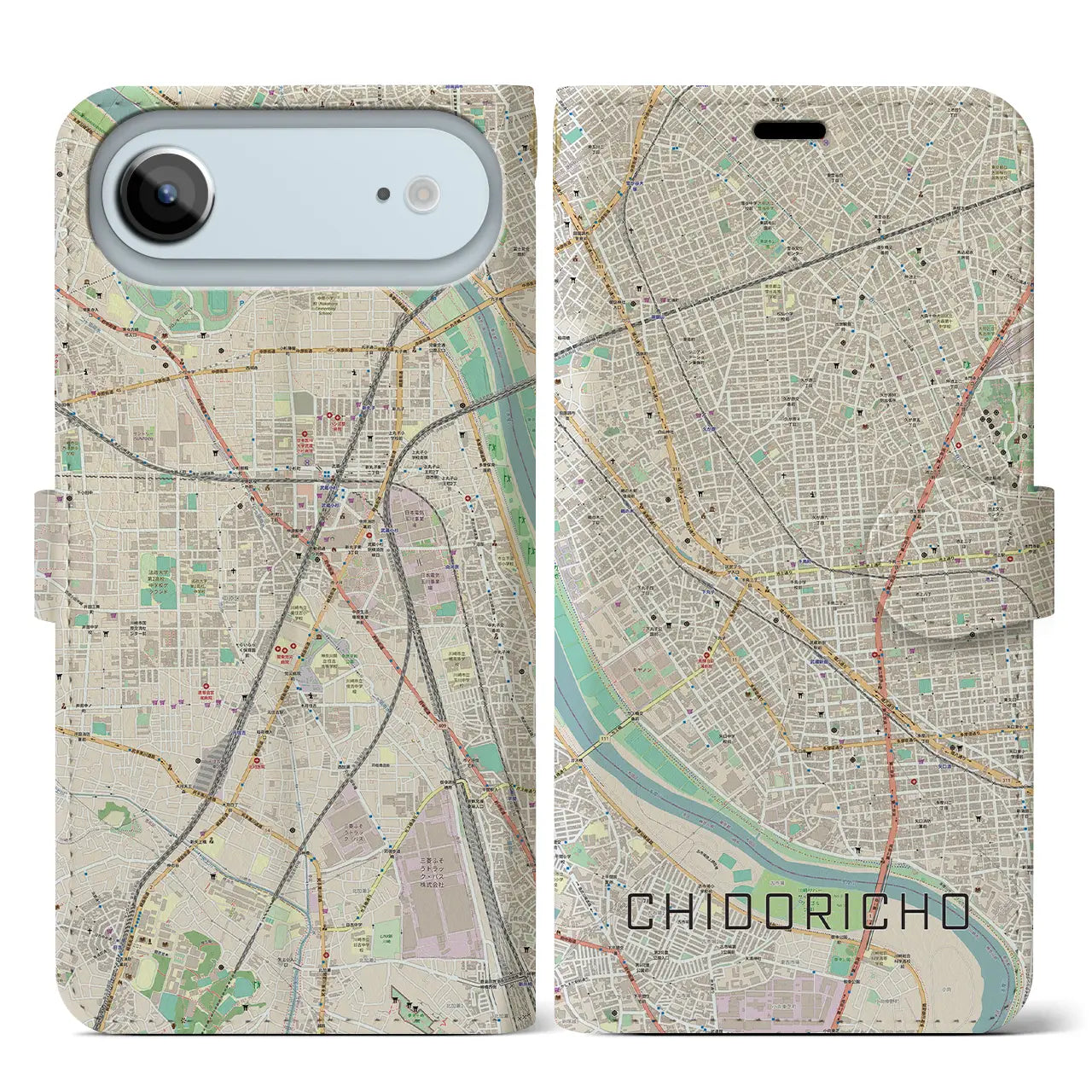 【千鳥町（東京都）】地図柄iPhoneケース（手帳タイプ）