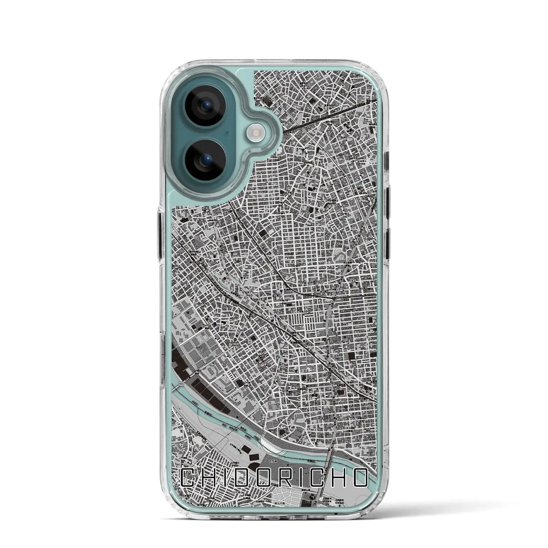 【千鳥町（東京都）】地図柄iPhoneケース（MagSafeタイプ）モノトーン・iPhone 16 Pro 用