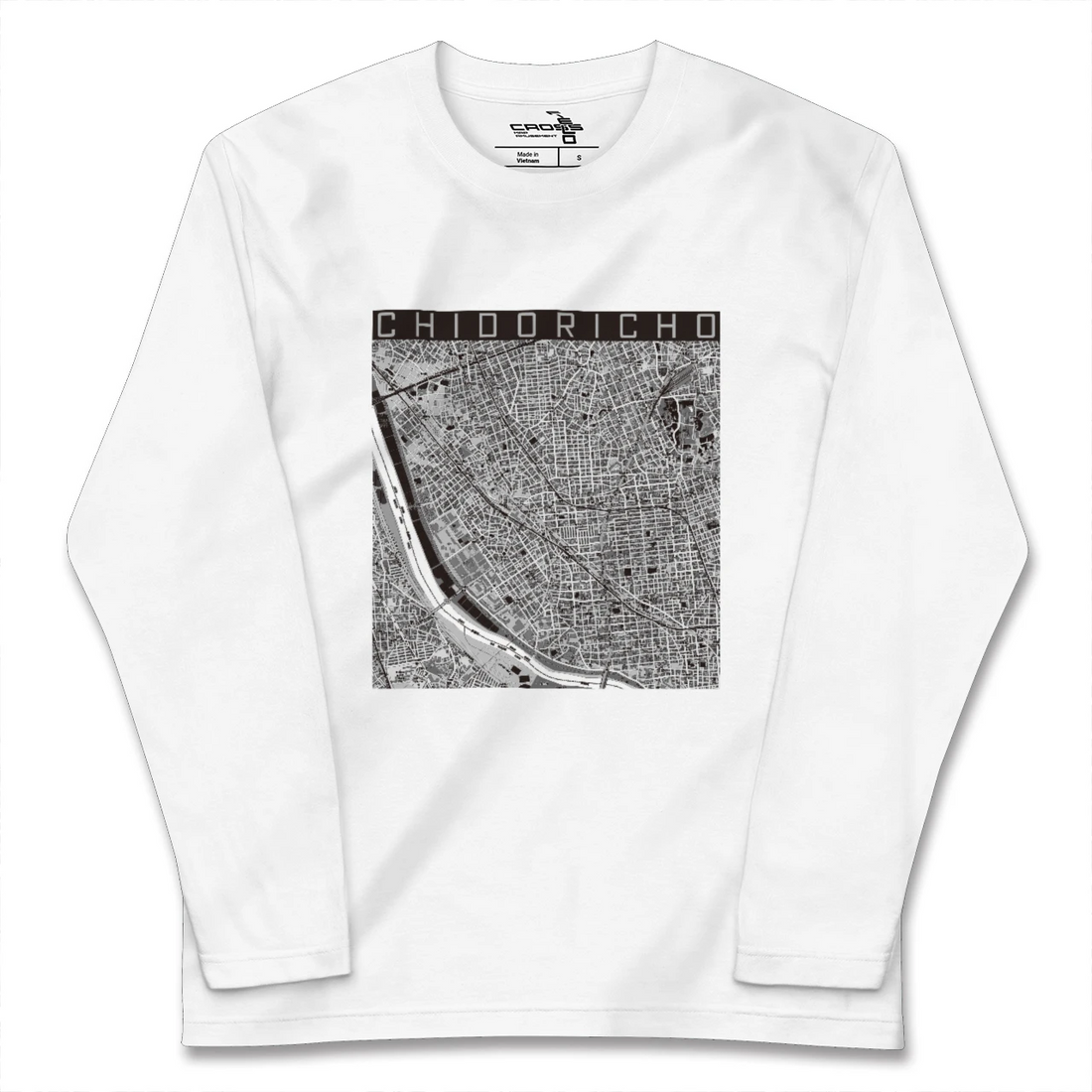 【千鳥町（東京都）】地図柄ロングスリーブTシャツ