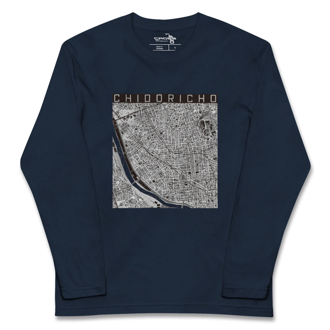 【千鳥町(東京都)】地図柄ロングスリーブTシャツ