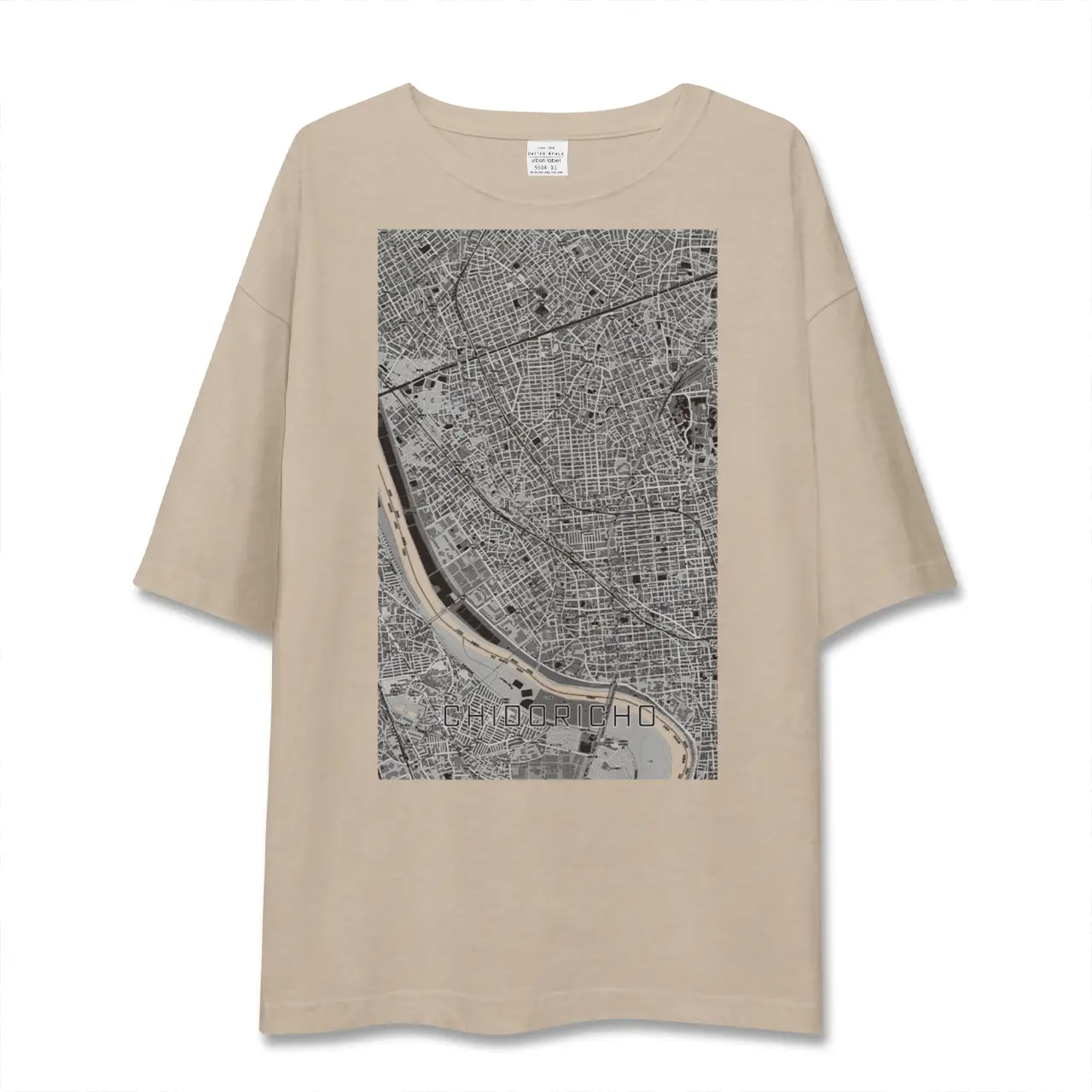 【千鳥町（東京都）】地図柄ビッグシルエットTシャツ