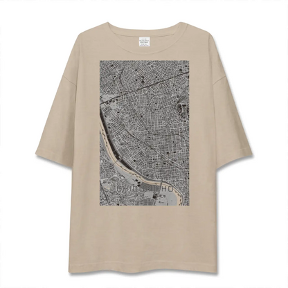【千鳥町（東京都）】地図柄ビッグシルエットTシャツ