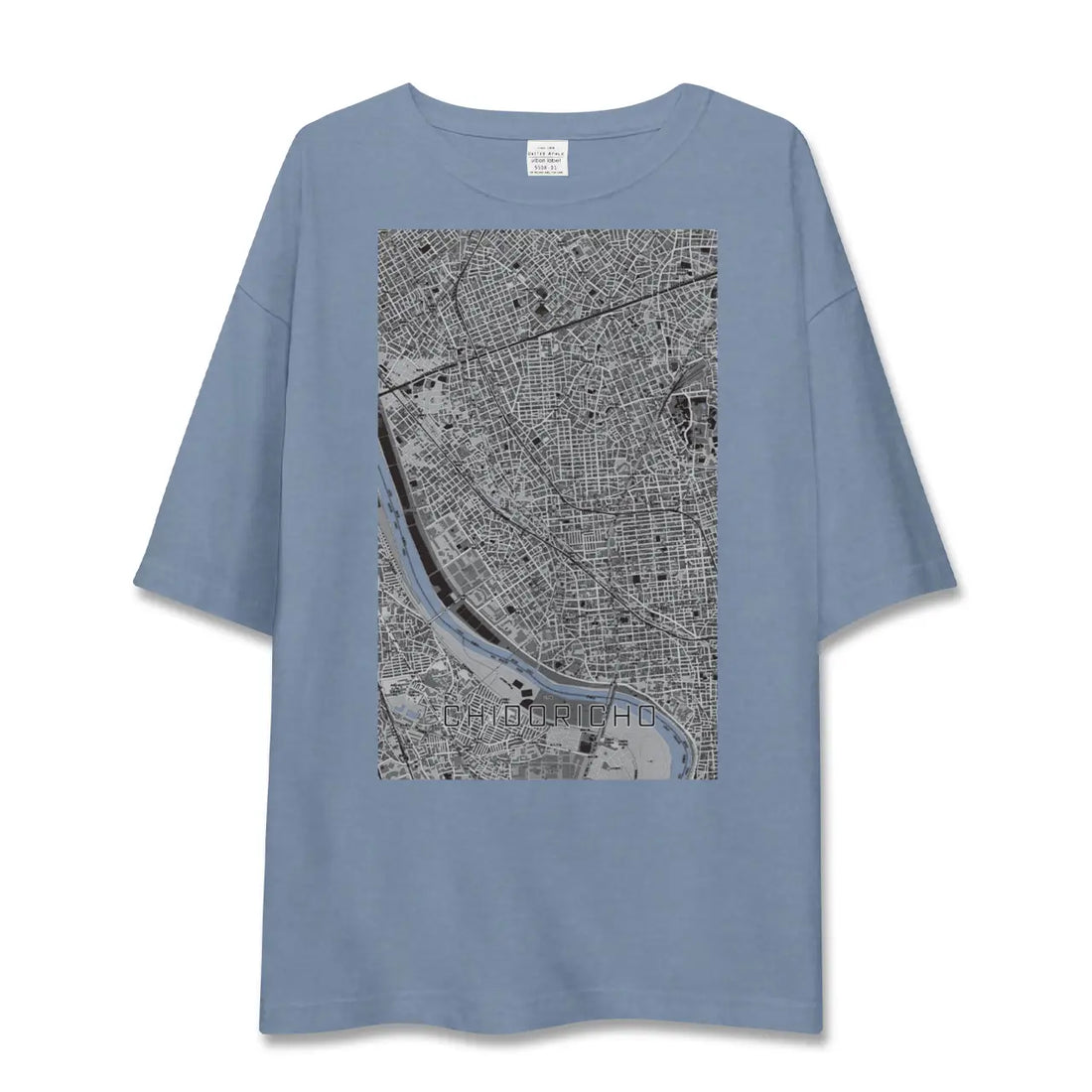 【千鳥町（東京都）】地図柄ビッグシルエットTシャツ