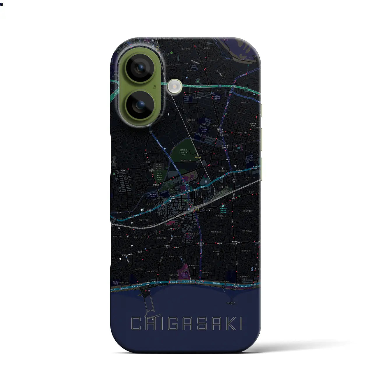 【茅ヶ崎2（神奈川県）】地図柄iPhoneケース（バックカバータイプ）