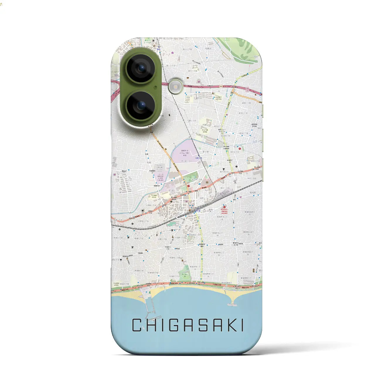 【茅ヶ崎2（神奈川県）】地図柄iPhoneケース（バックカバータイプ）