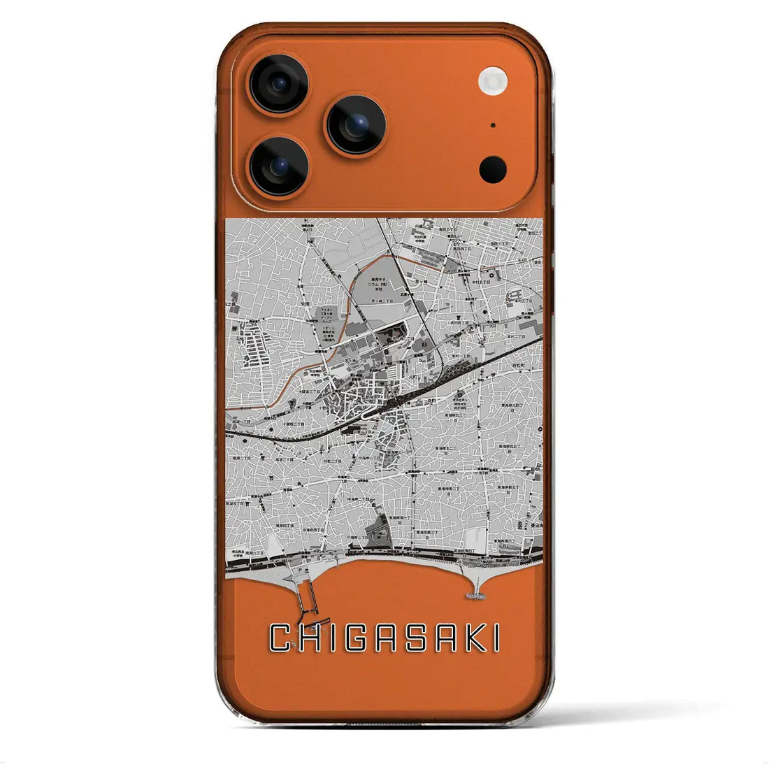 【茅ヶ崎2（神奈川県）】地図柄iPhoneケース（クリアタイプ）