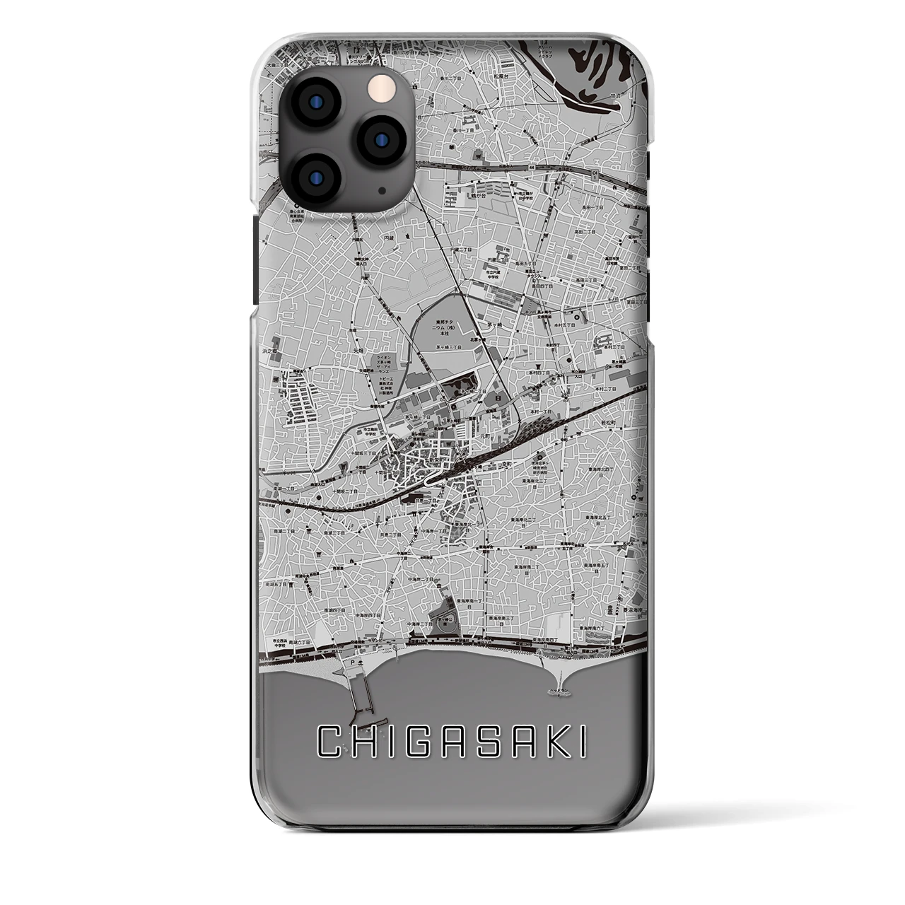 【茅ヶ崎2（神奈川県）】地図柄iPhoneケース（クリアタイプ）