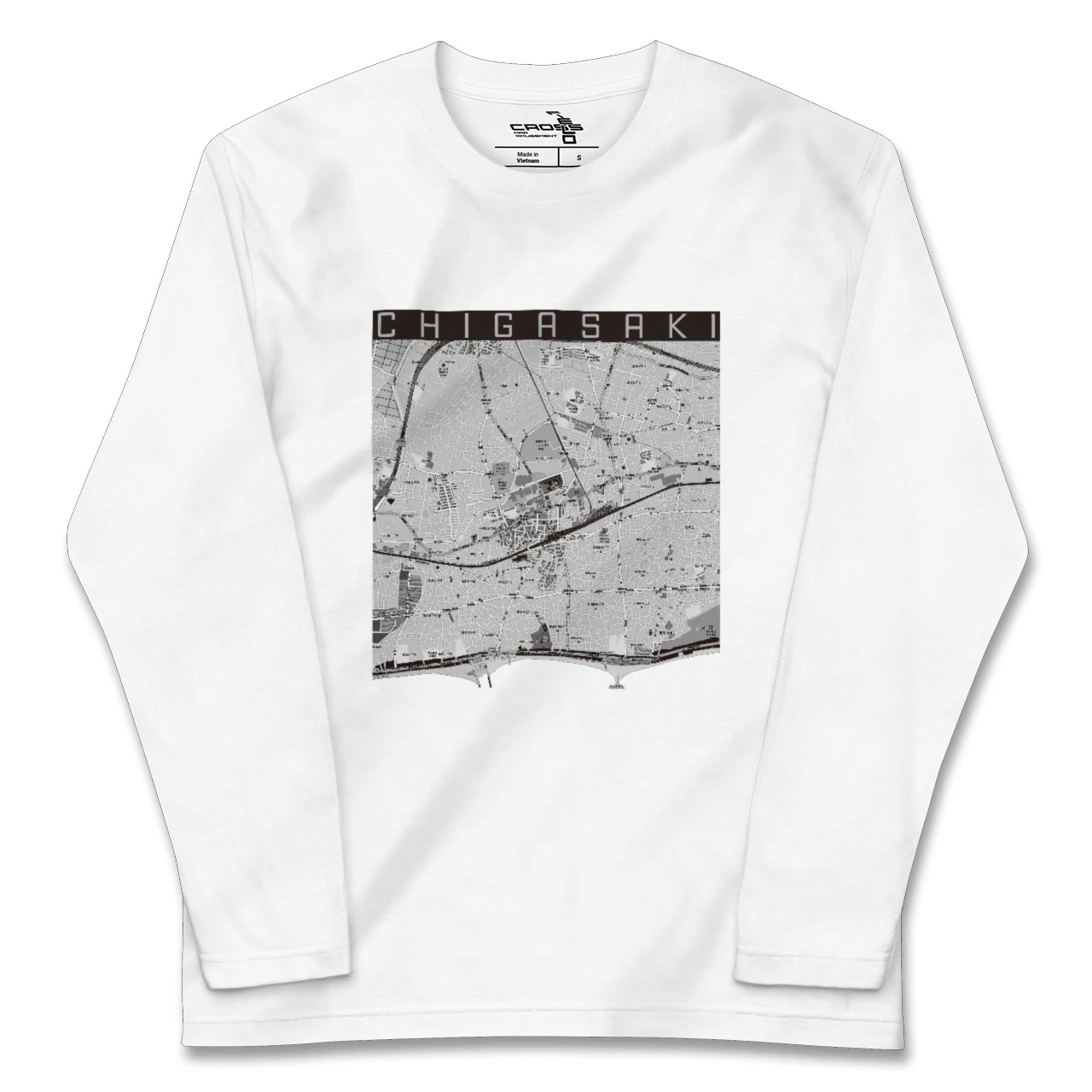 【茅ヶ崎2（神奈川県）】地図柄ロングスリーブTシャツ