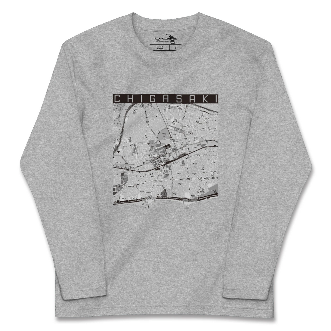【茅ヶ崎2（神奈川県）】地図柄ロングスリーブTシャツ