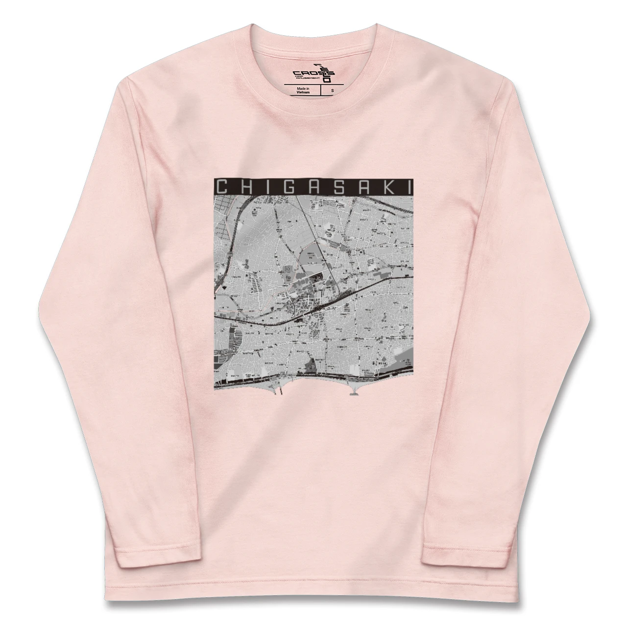 【茅ヶ崎2（神奈川県）】地図柄ロングスリーブTシャツ