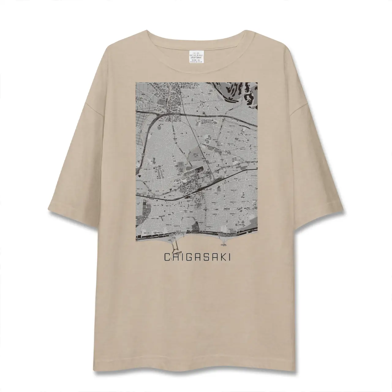 【茅ヶ崎2（神奈川県）】地図柄ビッグシルエットTシャツ