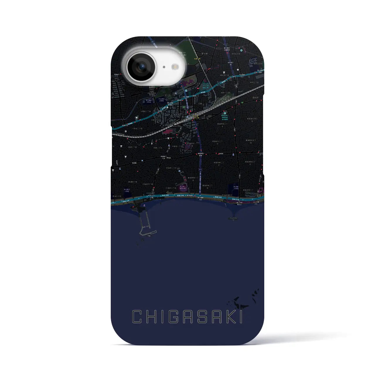 【茅ヶ崎（神奈川県）】地図柄iPhoneケース（バックカバータイプ）