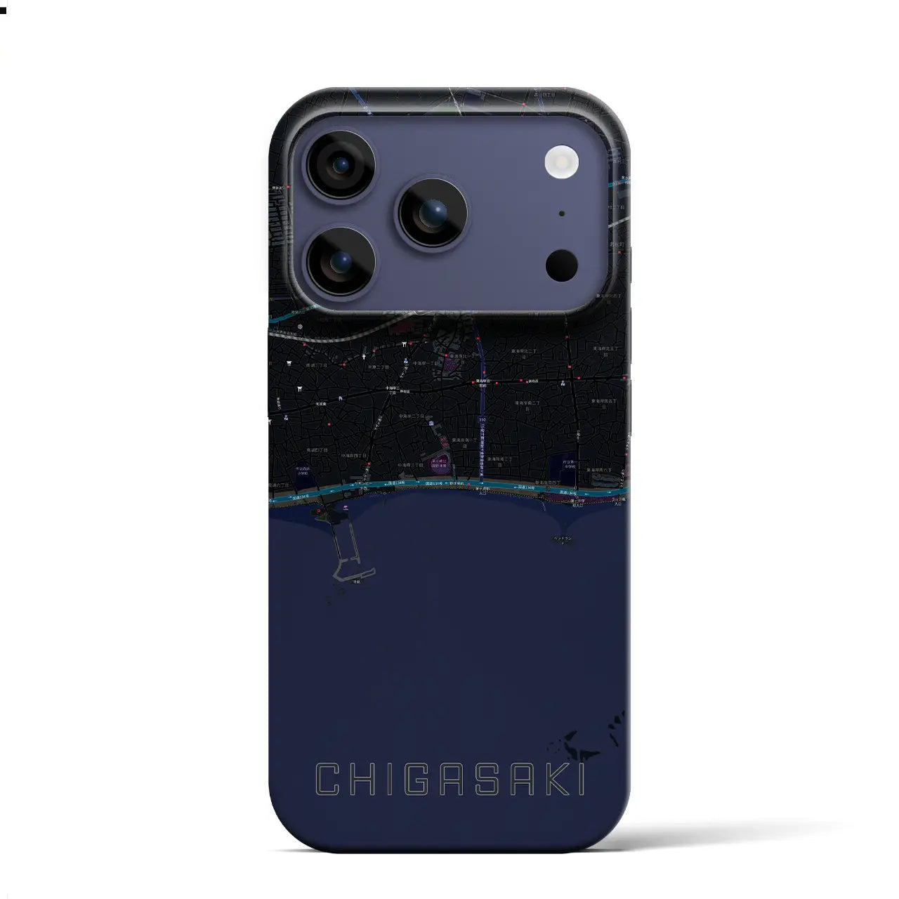 【茅ヶ崎（神奈川県）】地図柄iPhoneケース（バックカバータイプ）