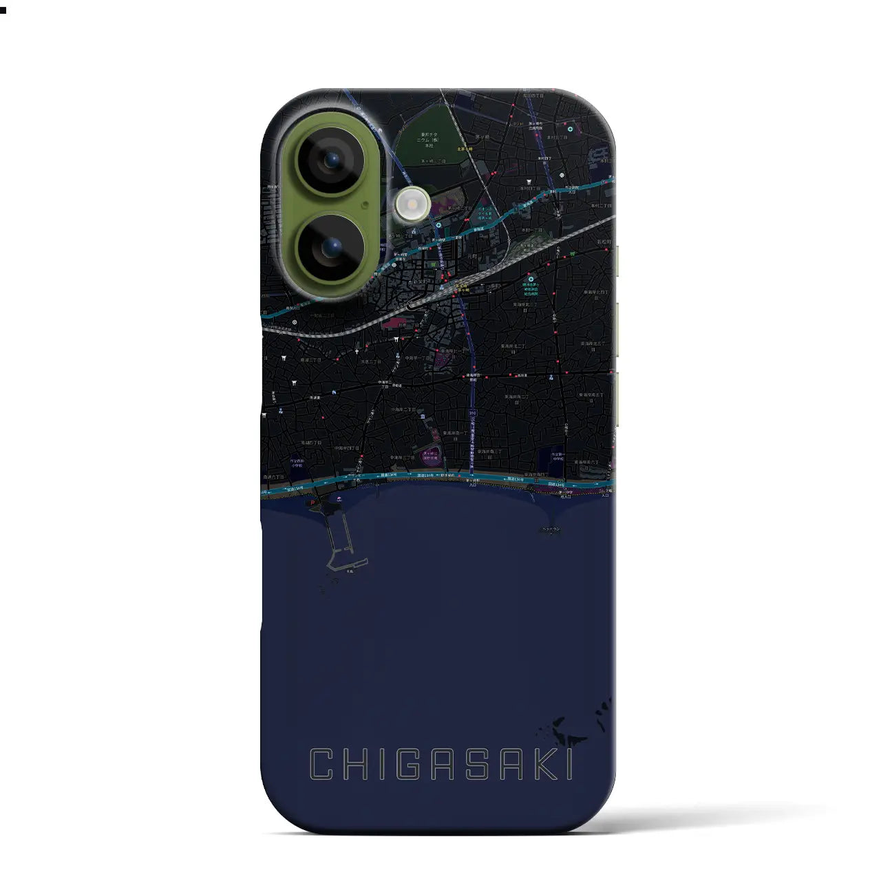 【茅ヶ崎（神奈川県）】地図柄iPhoneケース（バックカバータイプ）