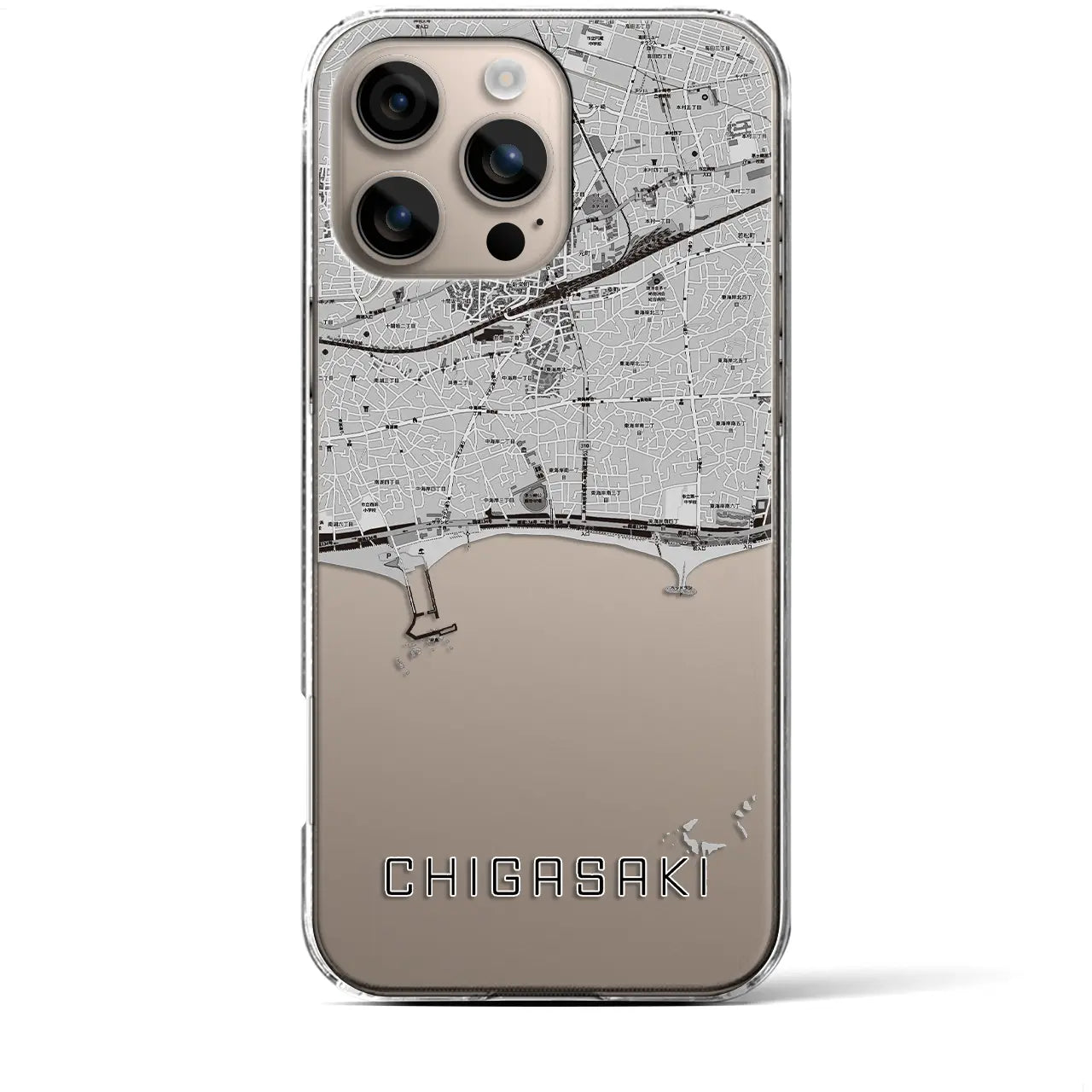 【茅ヶ崎（神奈川県）】地図柄iPhoneケース（クリアタイプ）