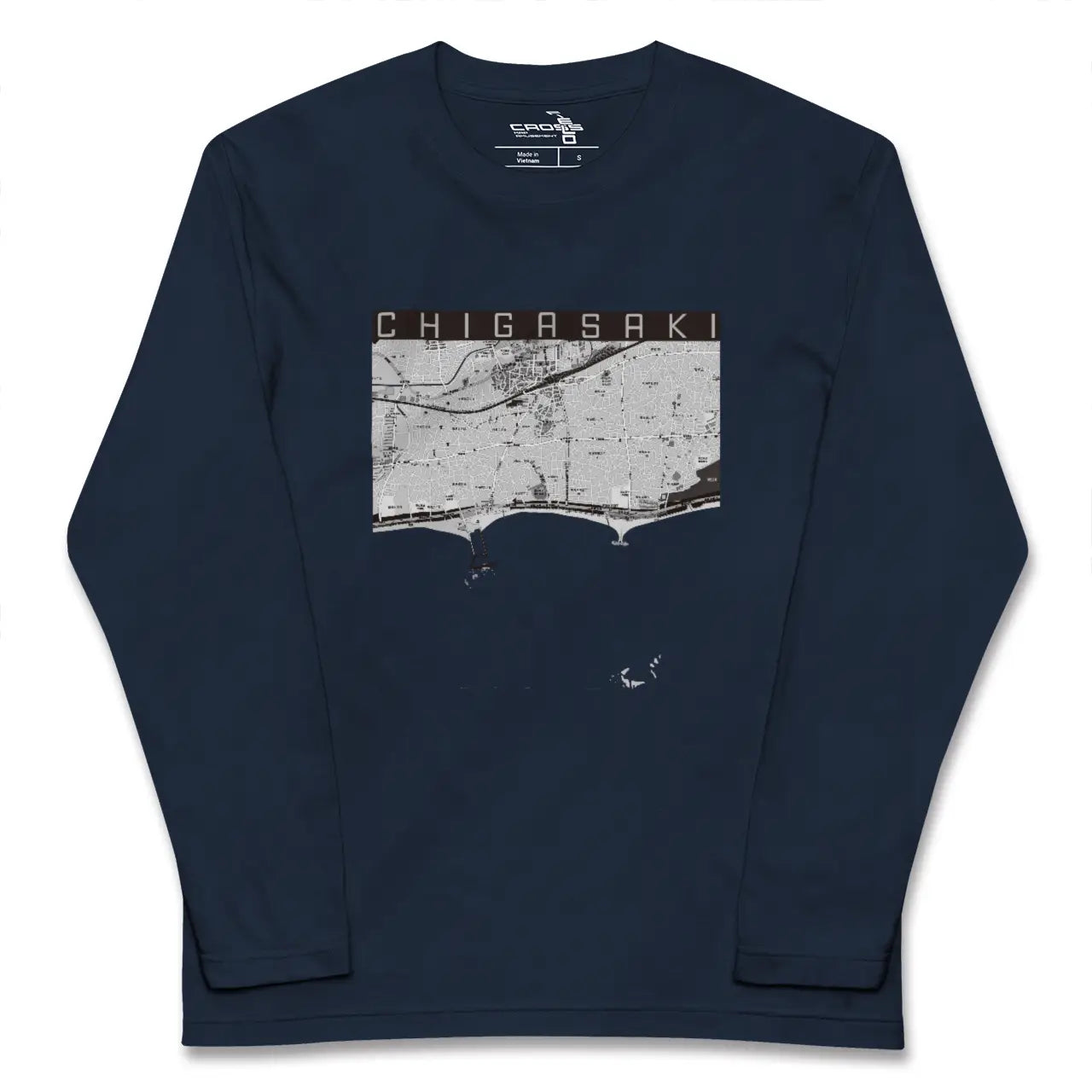 【茅ヶ崎（神奈川県）】地図柄ロングスリーブTシャツ