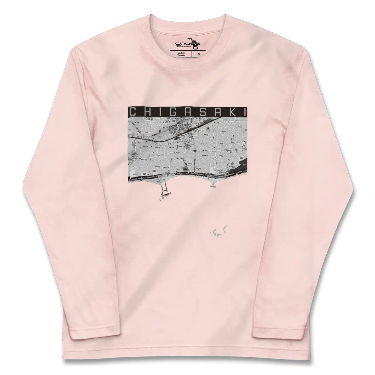 【茅ヶ崎（神奈川県）】地図柄ロングスリーブTシャツ