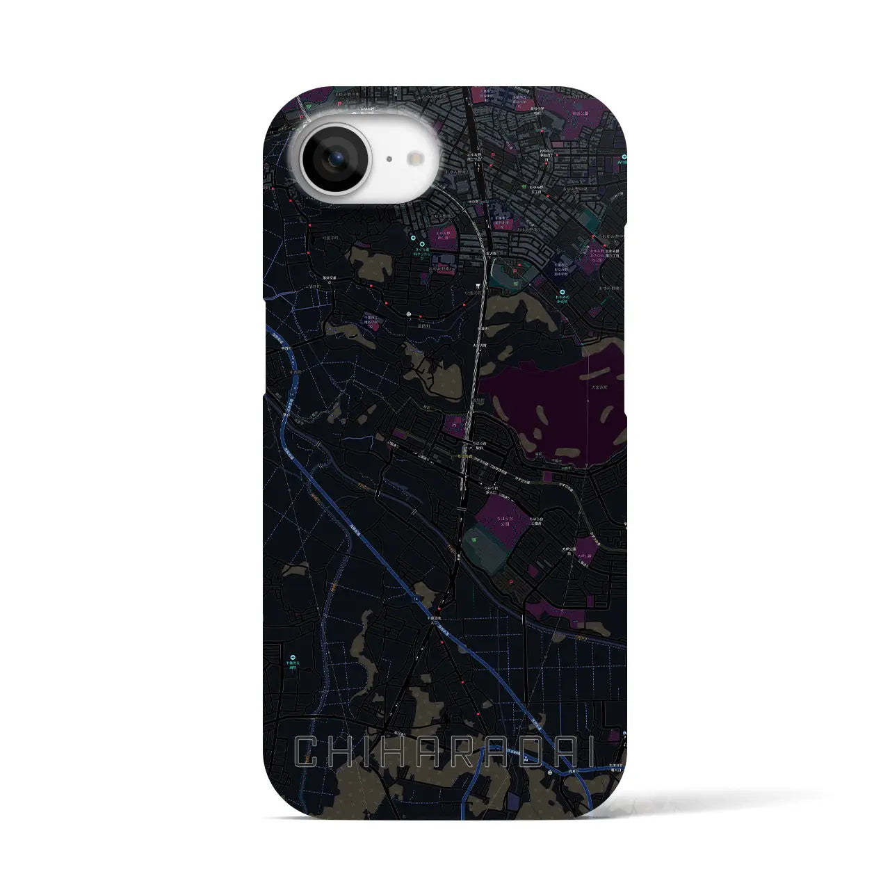 【ちはら台（千葉県）】地図柄iPhoneケース（バックカバータイプ）