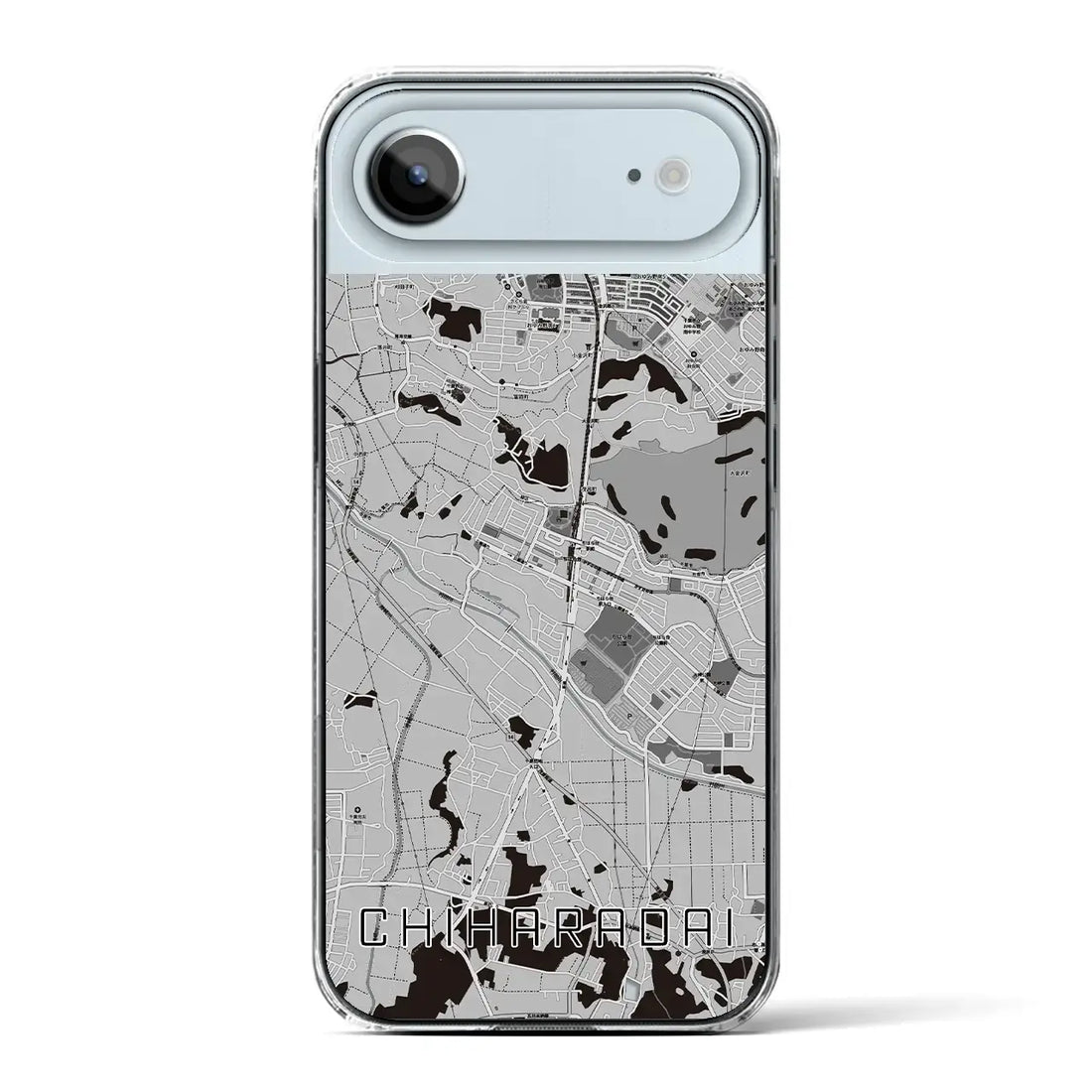 【ちはら台（千葉県）】地図柄iPhoneケース（クリアタイプ）モノトーン・iPhone 17 Pro Max 用