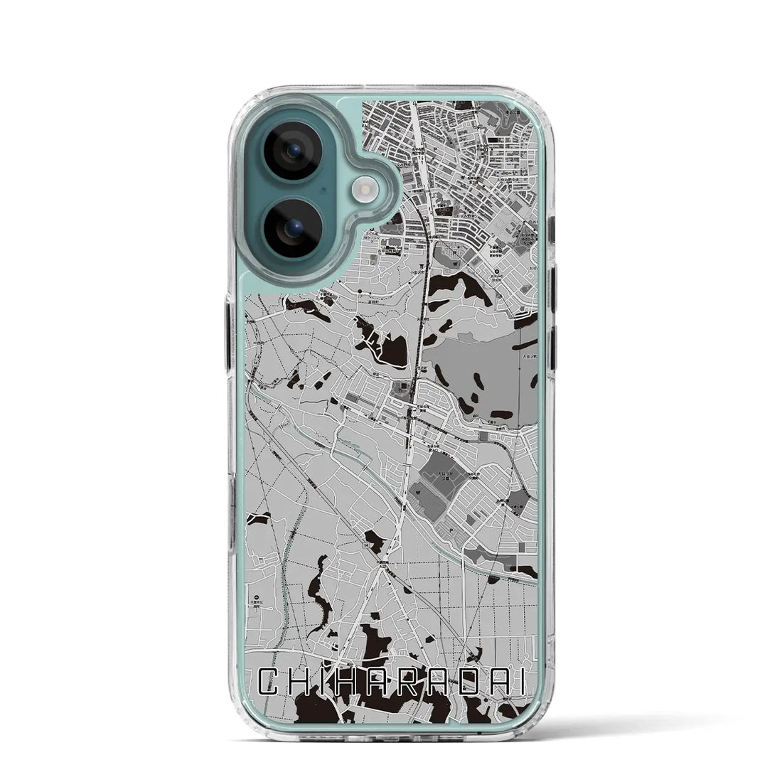 【ちはら台（千葉県）】地図柄iPhoneケース（MagSafeタイプ）モノトーン・iPhone 16 Pro 用