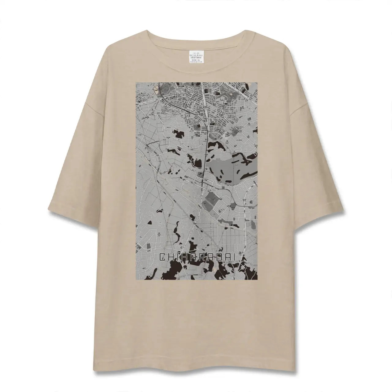 【ちはら台（千葉県）】地図柄ビッグシルエットTシャツ