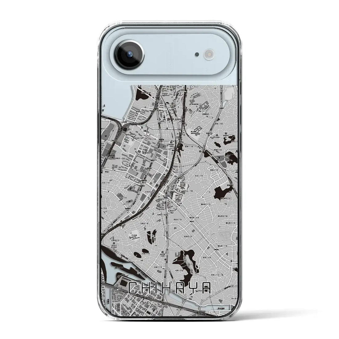 【千早(福岡県)】地図柄iPhoneケース(クリアタイプ)モノトーン・iPhone 17 Pro Max 用