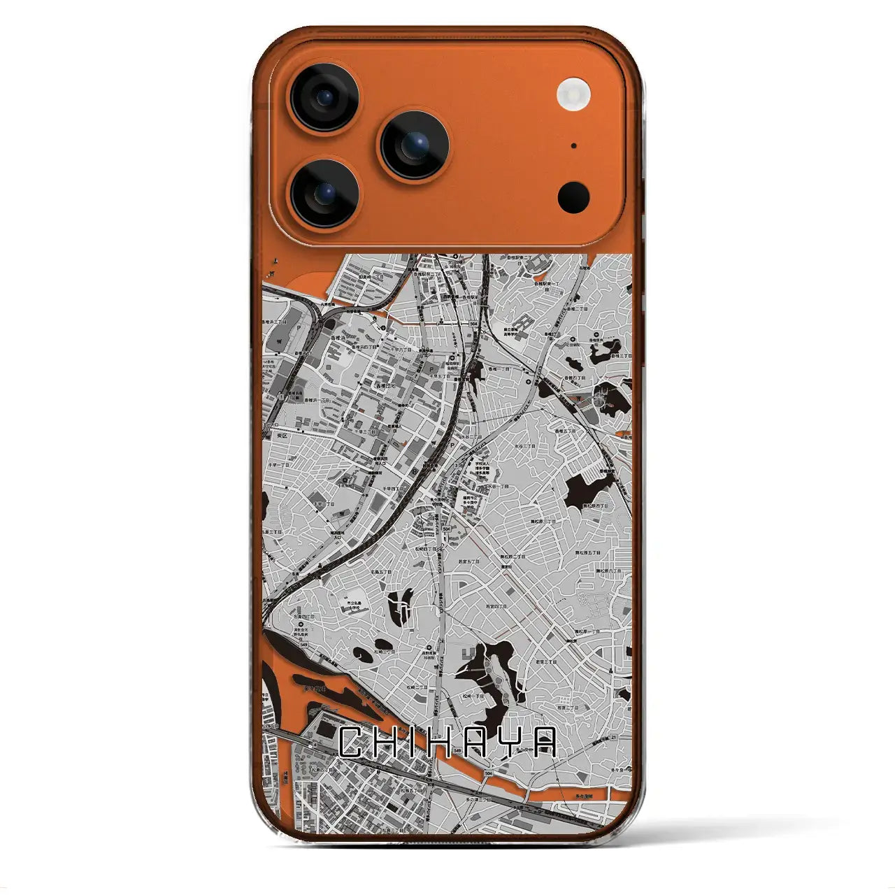 【千早（福岡県）】地図柄iPhoneケース（クリアタイプ）