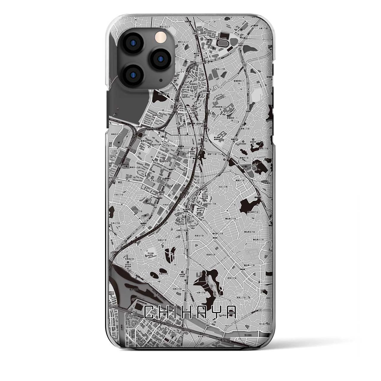 【千早（福岡県）】地図柄iPhoneケース（クリアタイプ）