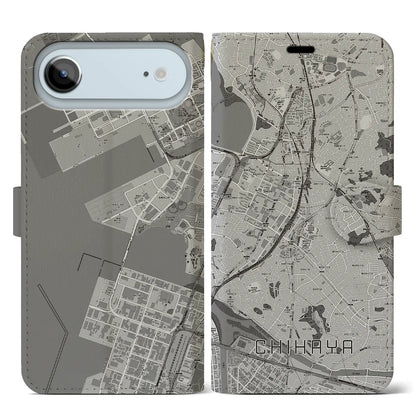 【千早（福岡県）】地図柄iPhoneケース（手帳タイプ）