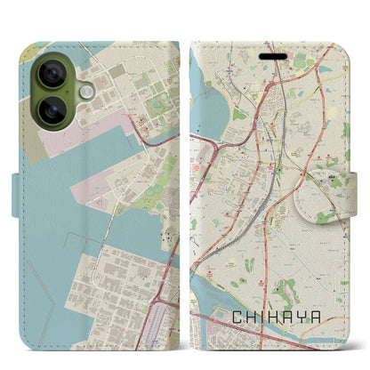 【千早（福岡県）】地図柄iPhoneケース（手帳タイプ）