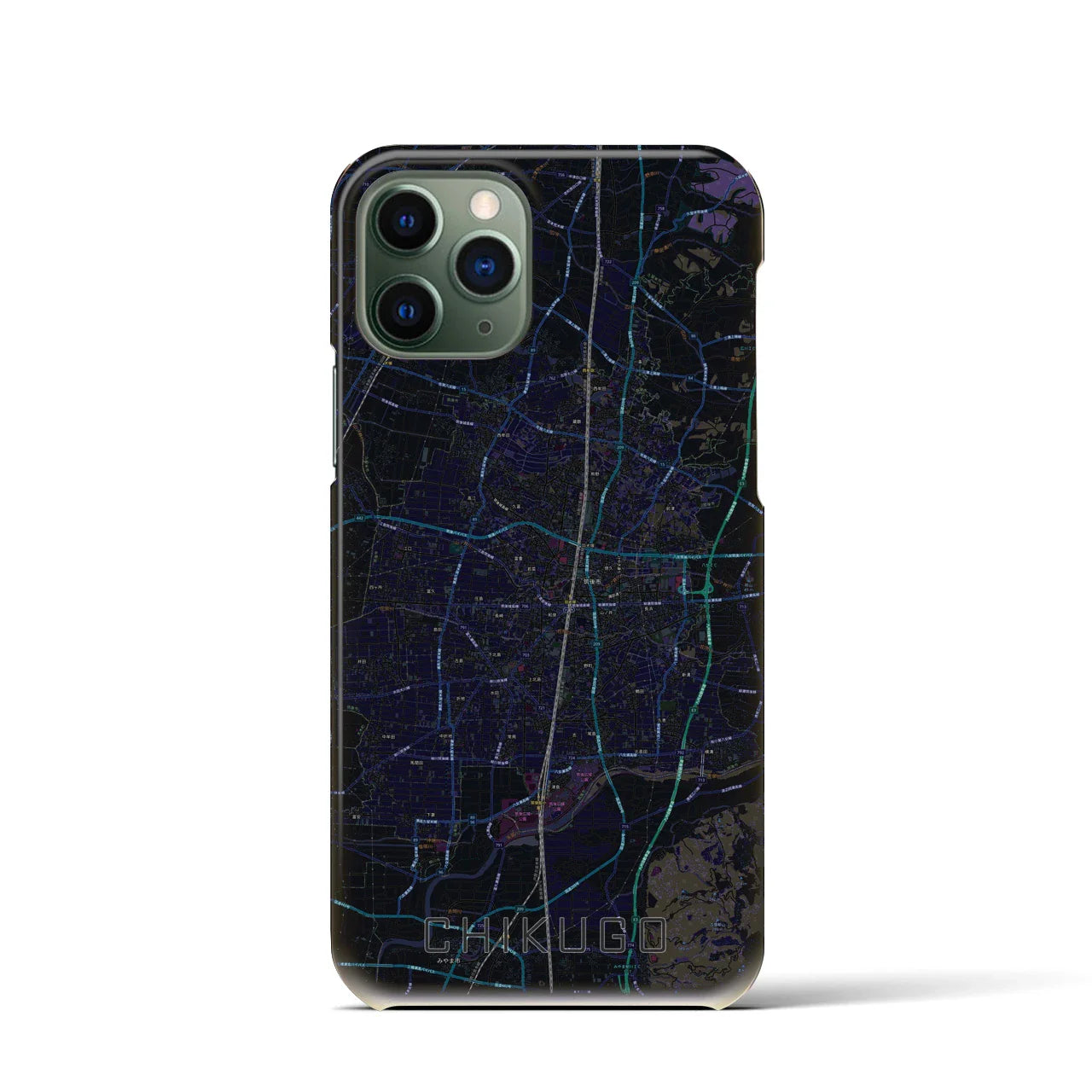 【筑後（福岡県）】地図柄iPhoneケース（バックカバータイプ）