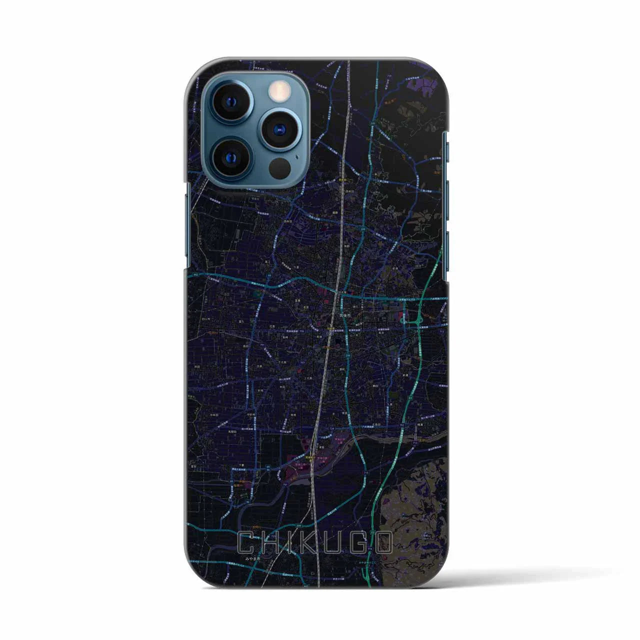 【筑後（福岡県）】地図柄iPhoneケース（バックカバータイプ）