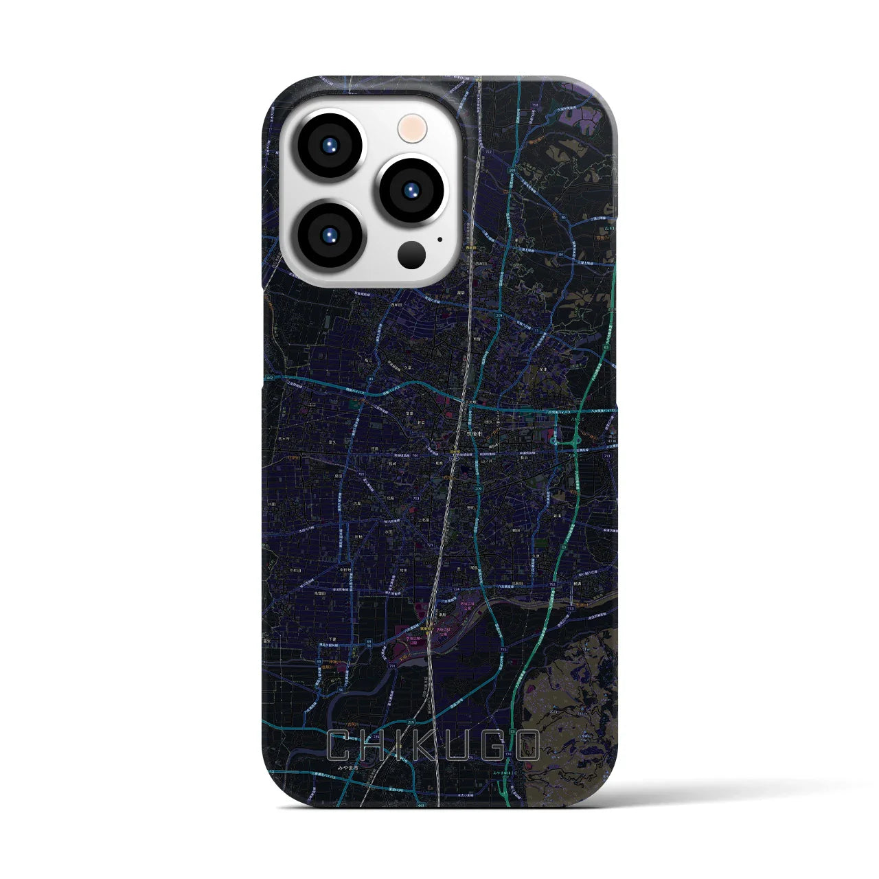 【筑後（福岡県）】地図柄iPhoneケース（バックカバータイプ）