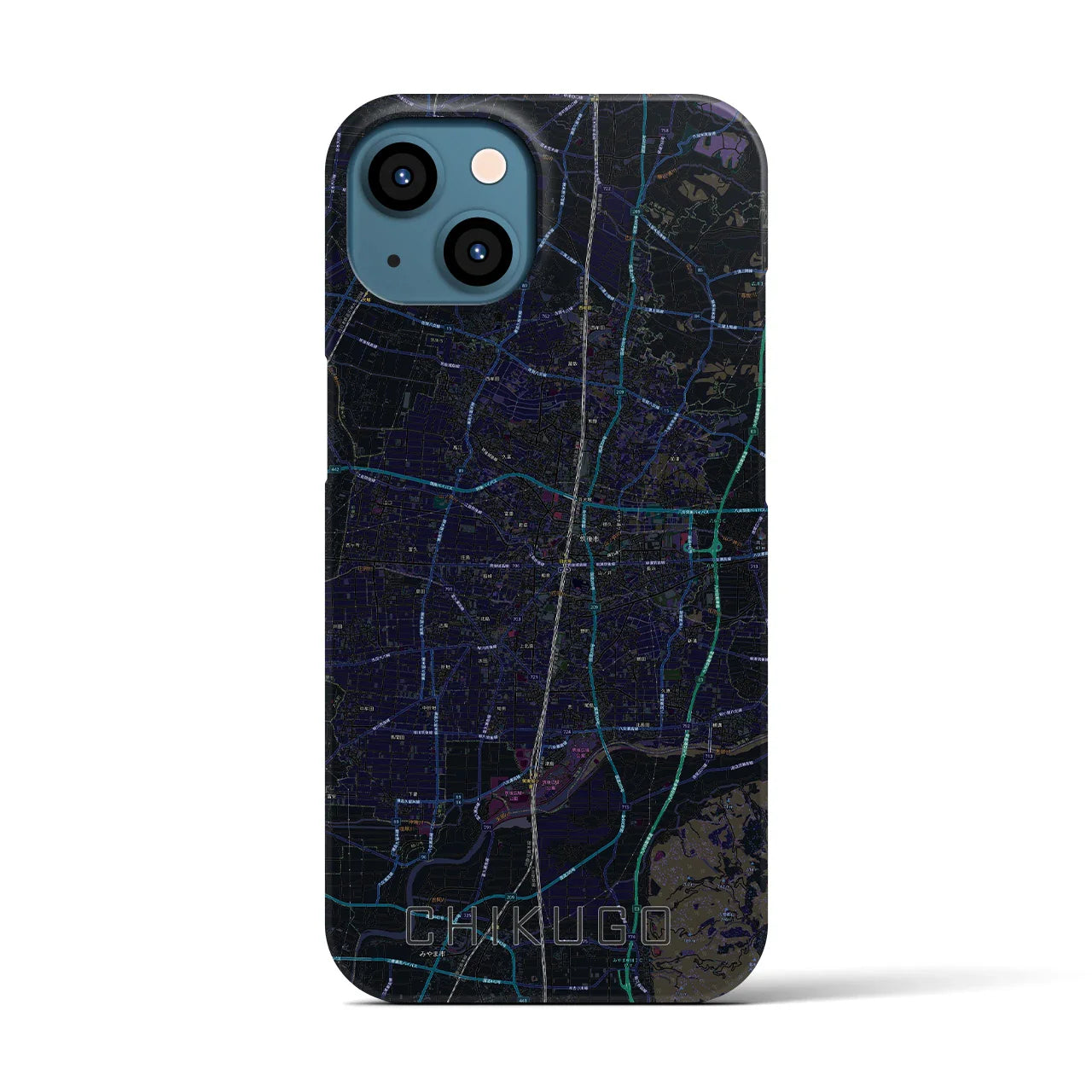 【筑後（福岡県）】地図柄iPhoneケース（バックカバータイプ）